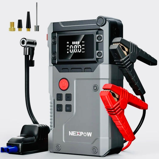 NEXPOW 3500A Car Jump Starter with Air Compressor - 150PSI Air Pump & Emergency LED Light