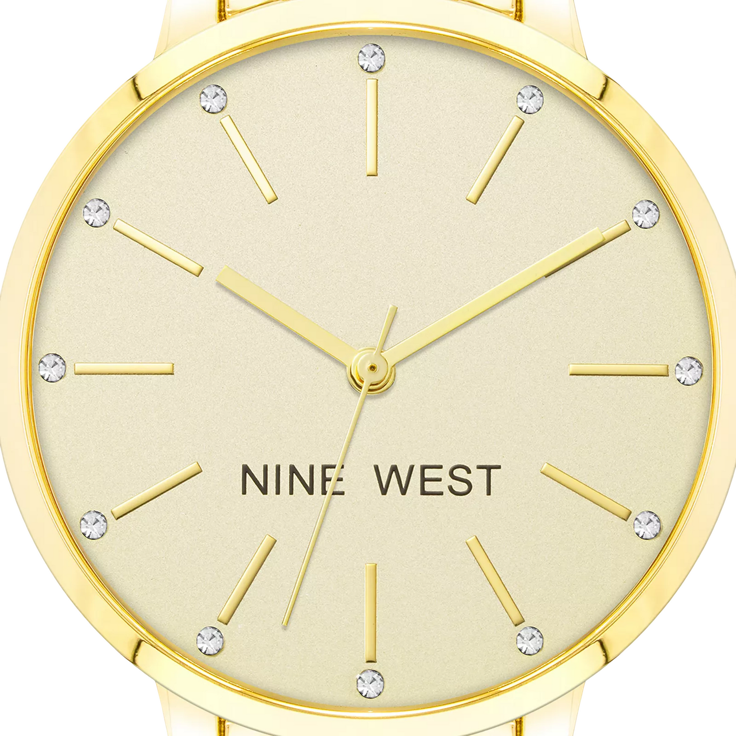 Nine West Women's Gold-Tone Bracelet Watch with Crystal Accents
