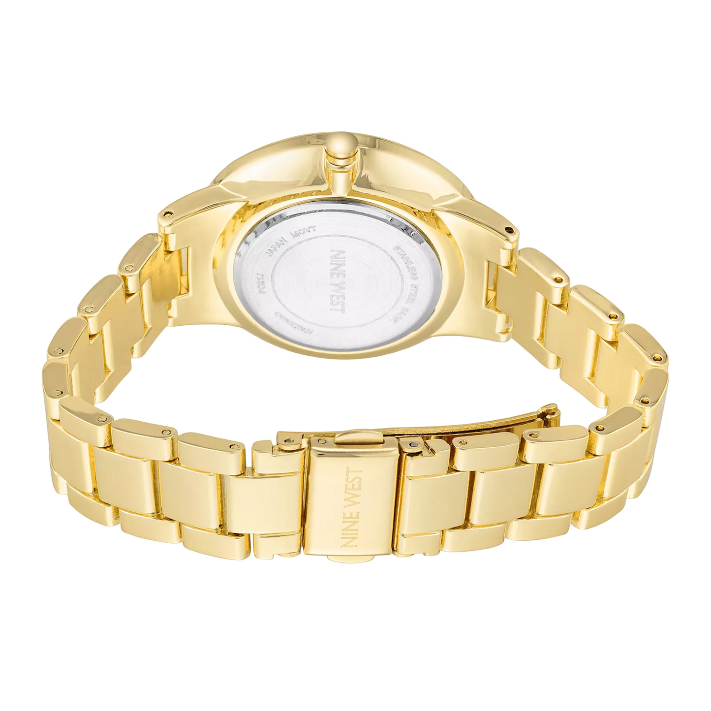 Nine West Women's Gold-Tone Bracelet Watch with Crystal Accents