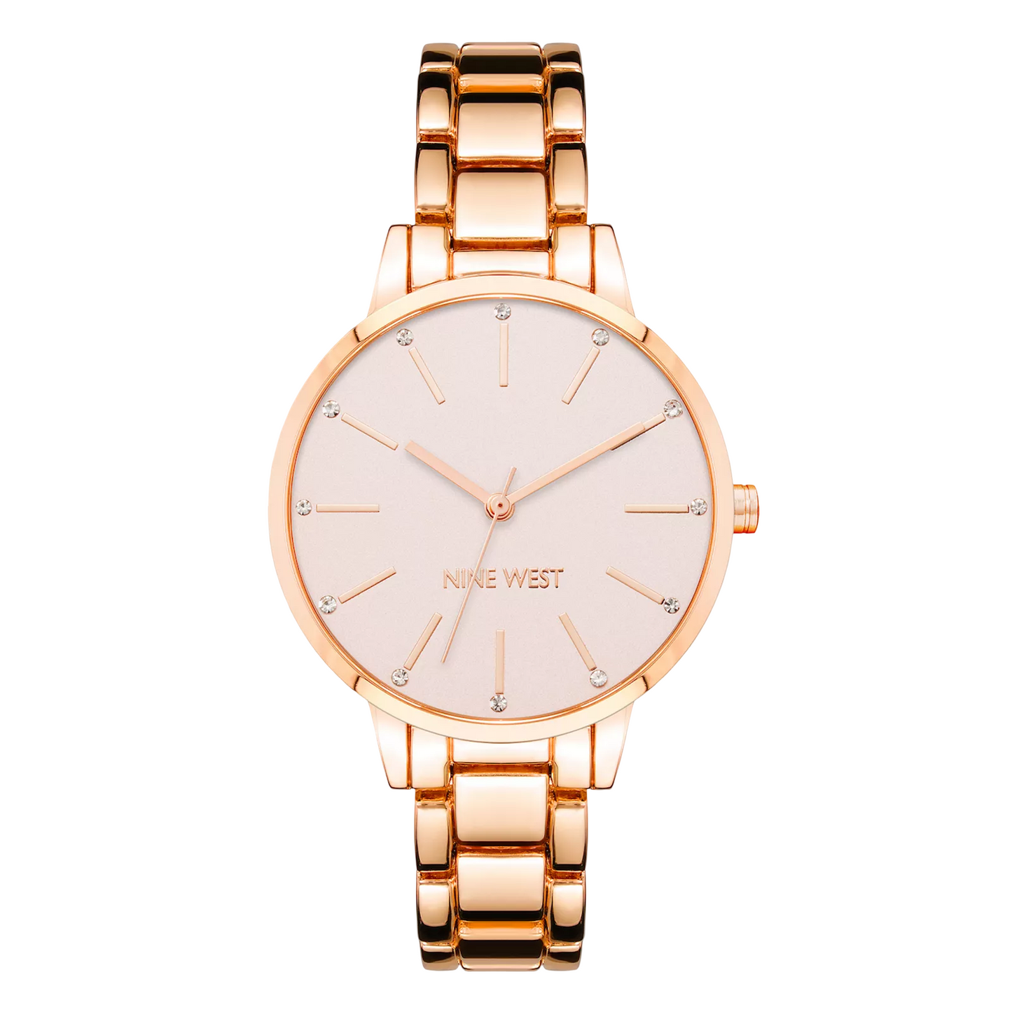 Nine West Women's Gold-Tone Bracelet Watch with Crystal Accents