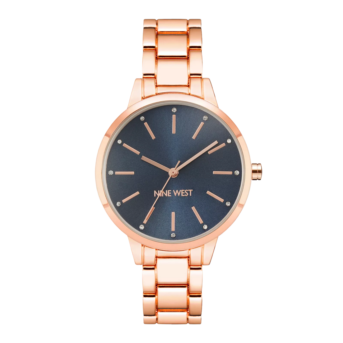 Nine West Women's Gold-Tone Bracelet Watch with Crystal Accents