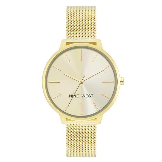 Nine West Women's Split Dial Mesh Watch
