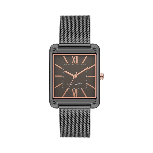 Nine West Women's Two Tone Rectangle Dial Dress Watch