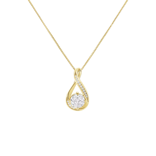 PRIMROSE Sterling Silver Cubic Zirconia Infinity Pendant Necklace