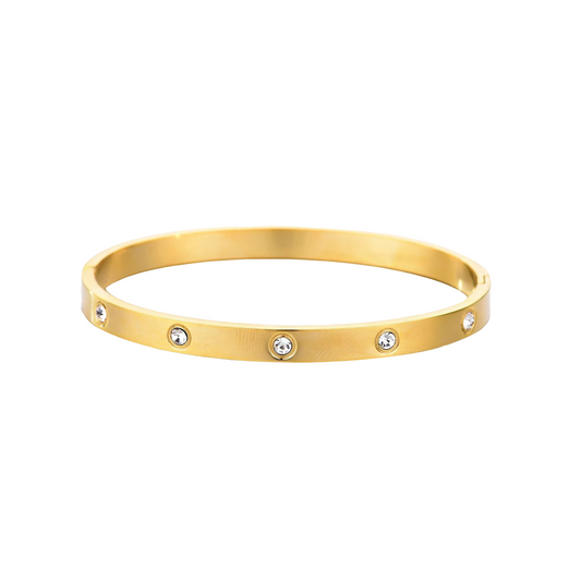 Adornia 18k Gold Plated Tarnish-Resistant Crystal Eternity Cuff Bracelet