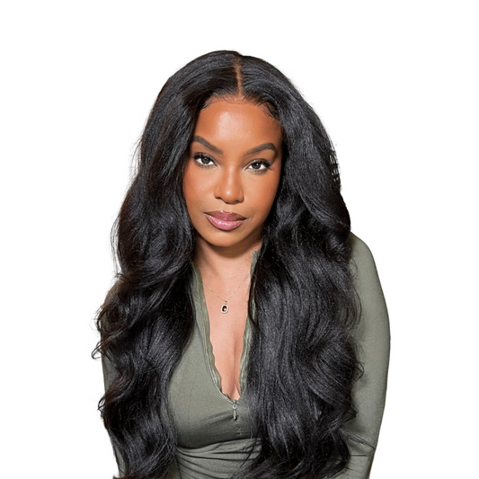 UNice EasiContour™ V Part Glueless Yaki Straight Natural & Black to Chestnut Brown Ombre Wig